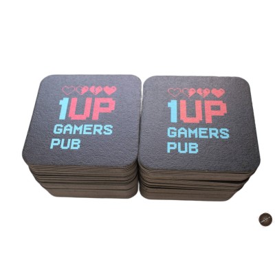 Coaster carton, patrat, 93 mm, print pe o parte