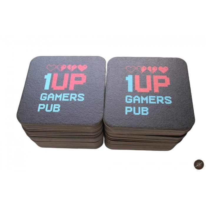 Coaster carton, patrat, 93 mm, print pe o parte