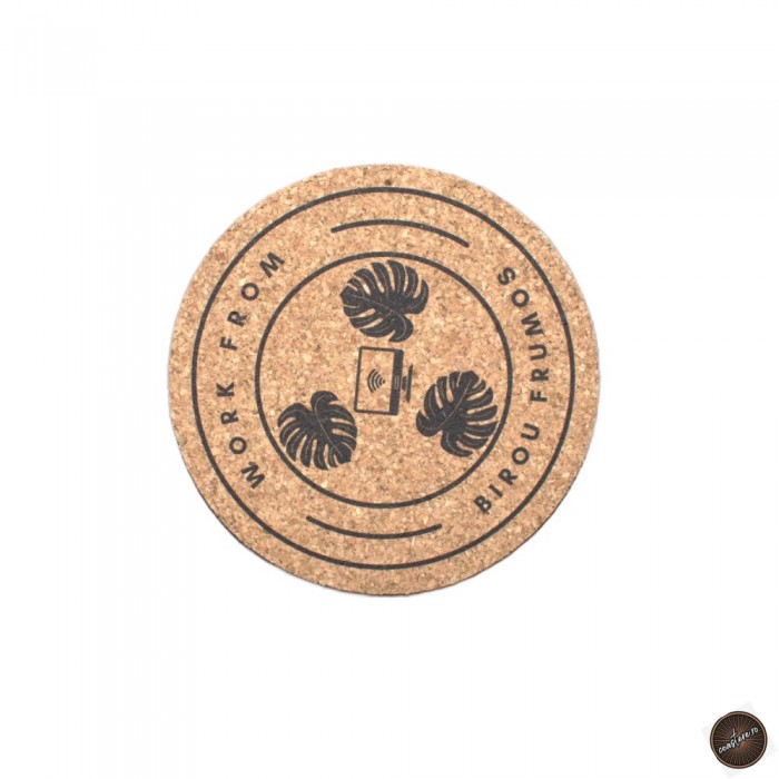 Coaster pluta, rotund, 10 cm, print pe ambele parti
