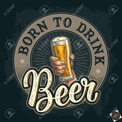 Coaster patrat cu text - Born to drink beer